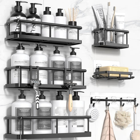 YASONIC Shower Caddy Adhesive, Rustproof Shower Shelves for Inside shower, No Drilling
