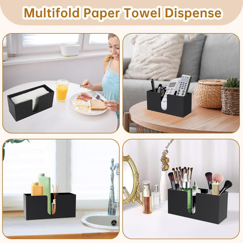 Countertop Countertop(3mm) Acrylic Paper Towel Holder, Black Acrylic Napkin Holder, Paper Towel Dispenser for C-fold