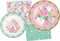 Floral Themed Tea Party Supply Pack Bundle for 8 Guests - Includes Paper Plates & Napkins