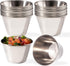 Fit Meal Prep 24 Pack 4 oz Stainless Steel Dipping Sauce Cups, Reusable Metal Ramekins for Home and Restaurant