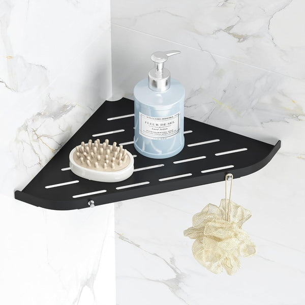 Qeke Bathroom Corner Shelf, 9" Shower Shelf Caddy, SUS304 Stainless Steel Shelf