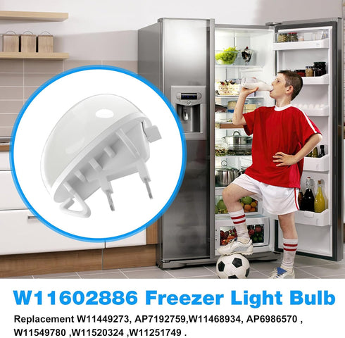 W11602886 Refrigerator LED Light Bulb for Whirlpool Kenmore Amana, Replacement Light for Freezer
