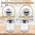 Cheese and Pepper Shakers Set of 2, 6oz Glass Spice Shakers with Stainless Steel Perforated and Slotted Top (Clear) by Wongblee