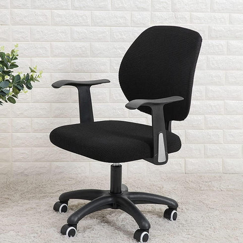 Yikko Office Chair Covers, Elastic Stretch Slipcovers for Computer Chair, Anti-dust Removable Washable Cover (Black)
