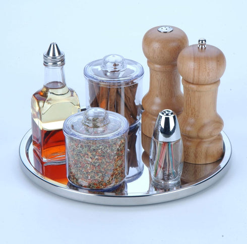 Dial Industries Lazy Susan Stainless Steel Turntable Organizer, Single Tier for Pantry, Cabinet, Countertop