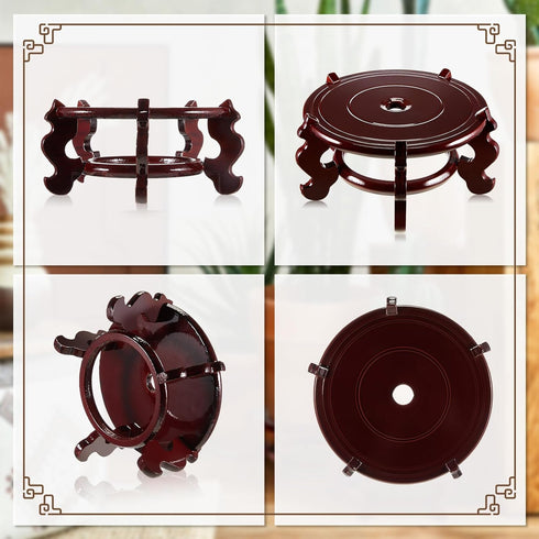2 4 12 Decor(6 Inch) Geetery Pcs to in Wooden Plant Stands Indoor Chinese Oriental Plant Stand for Vase Fishbowl Flower
