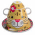 Pavilion Gift Company Izzy and Owie Four Piece Stackable Dinner Set, Leopard