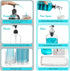 16 OZ Glass Mouthwash Dispenser for Bathroom, Mouthwash Dispenser with Pour Spout and White Washed Wood Cup Holder