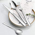 Silverware Set for 2, CXJY 10-Piece Stainless Steel Flatware, Square Edge Kitchen Utensils, Mirror Polished, Dishwasher