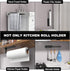 Paper Towel Holder, Self-Adhesive or Drilling, Matte Black Under Cabinet Rack for Kitchen Roll Holder
