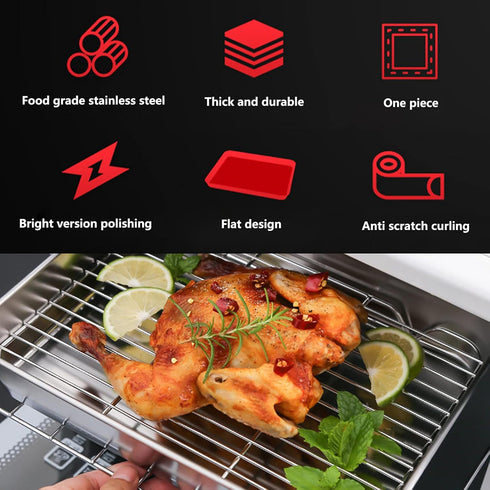 Nonstick Roasting Pan, Small Roasting Pan with Flat Rack, Professional Roast Pan Set