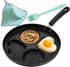 Non Stick Frying Pan, Romantic Heart Circle Egg Pan, Multifunction Omelette Skillet with Oil Brush