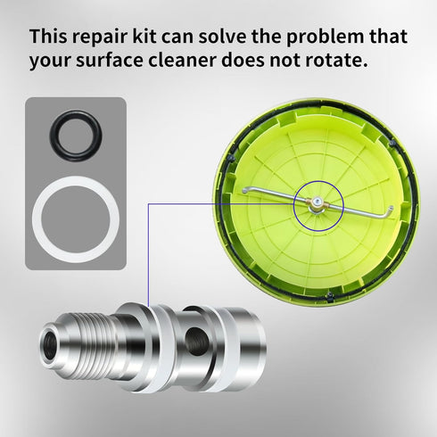 XQK 12" 14" Pressure Washer Rotary Flat Surface Cleaner Concrete Decks Swivel *Repair KIT *Fits Most Consumer Surface