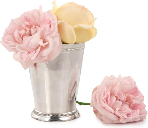 Twine Mint Julep Cup, Set of 1, 12 oz, Real Brass with Sterling Silver Plating Derby Cocktail Tumbler