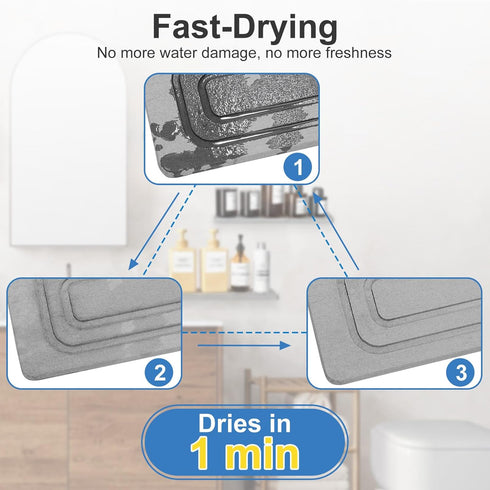 Quick Drying Stone Shower Caddy, 2 Pack Diatomite Tray for Kitchen Soap Dish and Hand Soap Holder