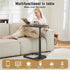 facka Adjustable TV Tray Table with Rounded Metal Corners, C-Shaped Snack Table for Couch, Sofa, Bed or Chair, Small