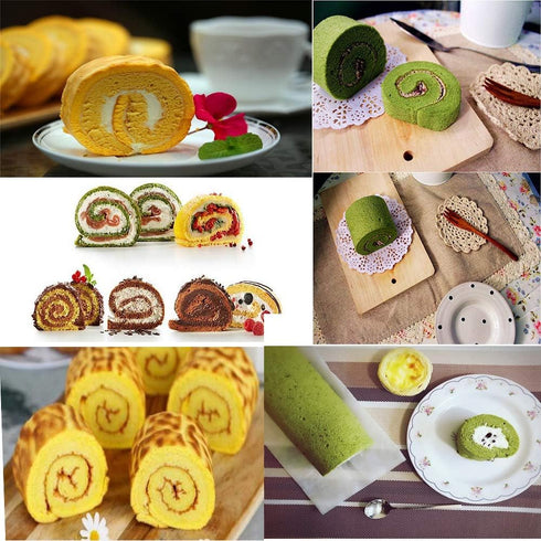 YUANAIYI Swiss Roll Cake Mat, Flexible Nonstick Silicone Sheet Baking Tray for Pastry, Pizza, Cookies (Set of 2)