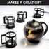 Set 4 40-Ounce, Set, Set 4 Primula Half Moon Teapot with Tea Cups, Removable Stainless Steel Filter and Infuser, Glass