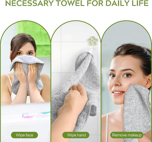 12Inch 12Inch 12 Pack SINLAND Microfiber Face Towels Ultra Soft Facial Washcloths Face Cloth x Grey, Gray