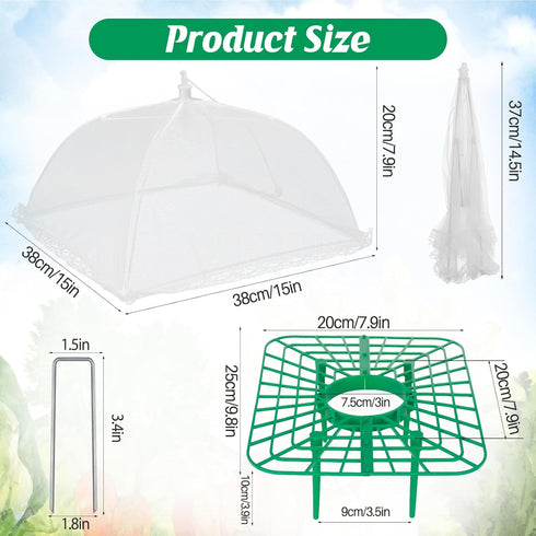 NODMIPNS 4 Sets Strawberry Plant Supports with Plant Protectors from Animals,Strawberry Growing Support Stakes