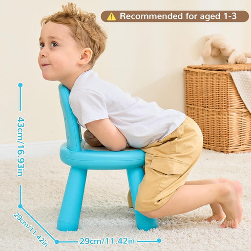 1-3, KidBloom Toddler Chair, Kids Chair for Table with Ergonomic Rainbow Backrest, Durable Small Versatile Plastic