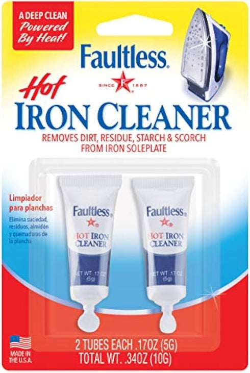 FAULTLESS Hot Iron Cleaner, Non-Toxic Steam Iron Cleaner, Removes Melted Fabrics, Glue, Lime Deposits
