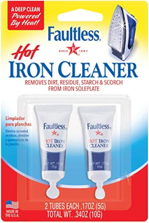 FAULTLESS Hot Iron Cleaner, Non-Toxic Steam Iron Cleaner, Removes Melted Fabrics, Glue, Lime Deposits