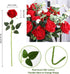 JUSTOYOU 10Pcs Artificial Roses Flowers, Realistic Silk Rose, Long Stem Bouquets for Home Wedding Decoration