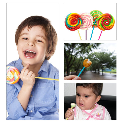 BEFORYOU 6 Inch Cake Pop Sticks Set, Pack of 300 with 100 Pieces Parcel Bags, Colorful Treat Sticks