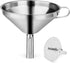 New Star Foodservice Stainless Steel Funnel, 5" with Detachable Strainer/Filter, Silver