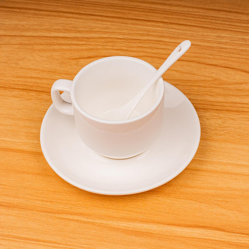 5.1 Inch Set 10 (10, 5.1 inch) White Long Handle Porcelain Spoons Coffee, Tea, Yogurt and Ice-cream, Cutlery Fitting