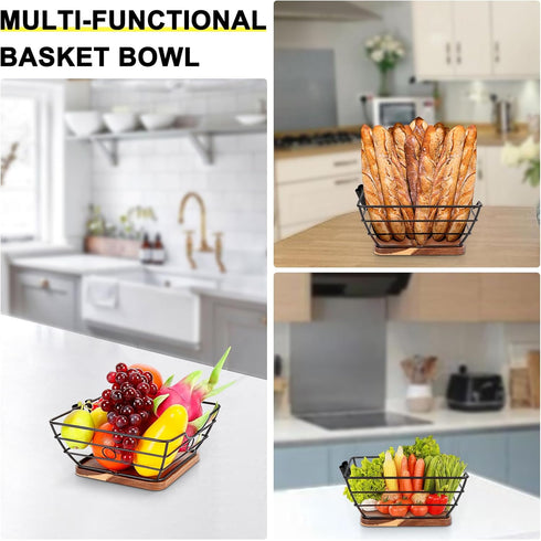 Countertop Fruit Basket Bowl with Banana Hanger, Modern Vegetable Storage with Tree Holder for Kitchen Dining Table