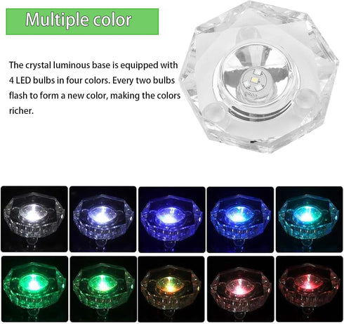3D 3D Crystal LED Light Base for Glass Art, Multicolor Changing Pedestal Stand with AC Power, Lighted Base for Crystal