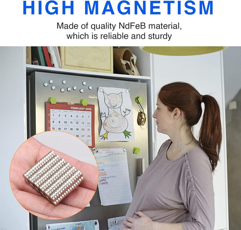 TRYMAG Small Refrigerator Magnets, 300Pcs Tiny Neodymium Magnets, Multi-Use Round Rare Earth Magnets for Office and