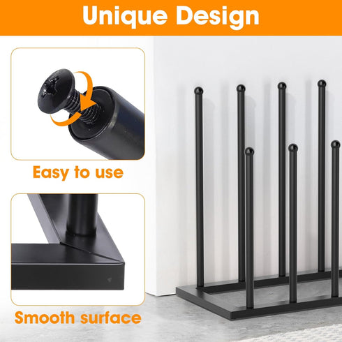 4 (Black-4 Urban Deco Free Standing Shoe Racks, Boot Organizer for Tall Boots, Black Metal Boot Rack Fit for Pairs