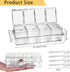 4-Cell Clear Seasoning Rack, Acrylic Spice Box with Cover and Spoon, Storage Container for Condiments