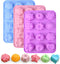 Sakolla 3 Pack Chocolate Flowers Silicone Molds, 12 Cavity Heart Shape Candy Cake Molds for Baking, Cupcake