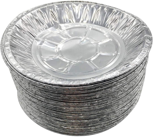Premium 6" Aluminum Foil Pie Pans - 50pcs/set Disposable Tin Plates for Pies Tart Quiche