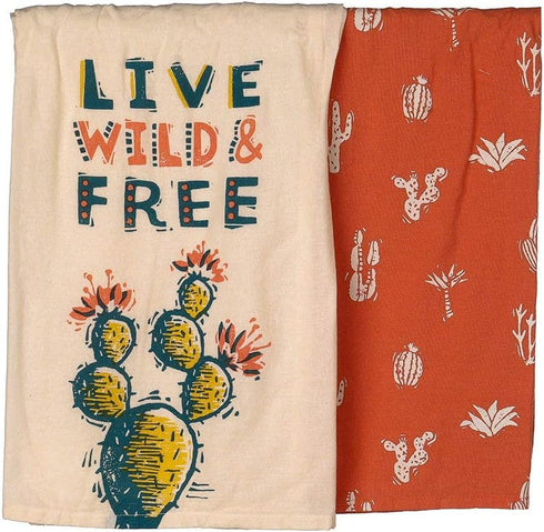 Primitives By Kathy Live Wild And Free Dish Towel