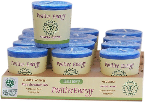 Premium Scented Hand Made Chakra Energy Candle, Votive 12-pack, Positive Energy, Aloha Bay