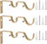 Ycolnaefllr Set of 3 Golden Double Rod Holders, Heavy Duty Double Curtain Rod Brackets for 1 and 0.7-Inch Rod