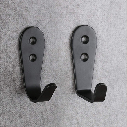 MsBong 12 Pcs Black Coat Hooks for Wall, Heavy Duty Wall Mounted Hooks for Coats, Key, Towel, Bags
