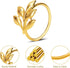 KPOSIYA Set of 20 Gold Leaf Napkin Rings, Metal Table Napkin Holders for Parties & Everyday Use