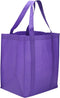 Reusable Reinforced Handle Grocery Tote Bag - Large (10 Pack) - Purple