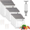 Sous Vide Bags: 20 Pack Reusable Vacuum Food Storage Bags with 1 Hand Pump and 4 Sealing Clips (Gray Kit)