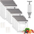 Sous Vide Bags: 20 Pack Reusable Vacuum Food Storage Bags with 1 Hand Pump and 4 Sealing Clips (Gray Kit)