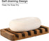 SUBEKYU Wooden Soap Dishes for Bathroom, Bar Soap Holder with Self Draining Tray, Natural Waterfall Drain Soap Saver