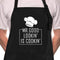 Rosoz Funny BBQ Black Chef Aprons for Men, Adjustable Kitchen Cooking Aprons with Pocket