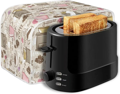 Talayituse Coffee Theme 4 Slice Toaster Covers Dust Protection for Bread Maker, Washable Appliance Cover