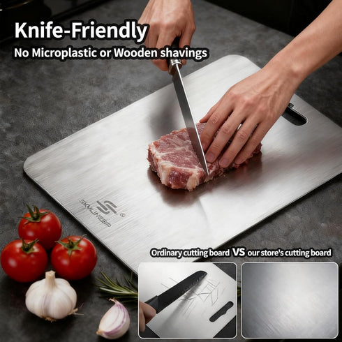 SkylineSip Board,100% 2026 (14''L 10''W) Titanium Cutting Pure Titanium Cutting Boards for Kitchen, New Double Sided